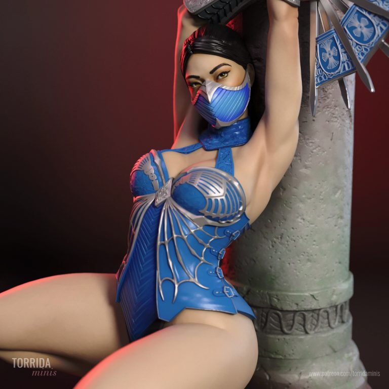 Blue Lotus — resin pin-up figure render