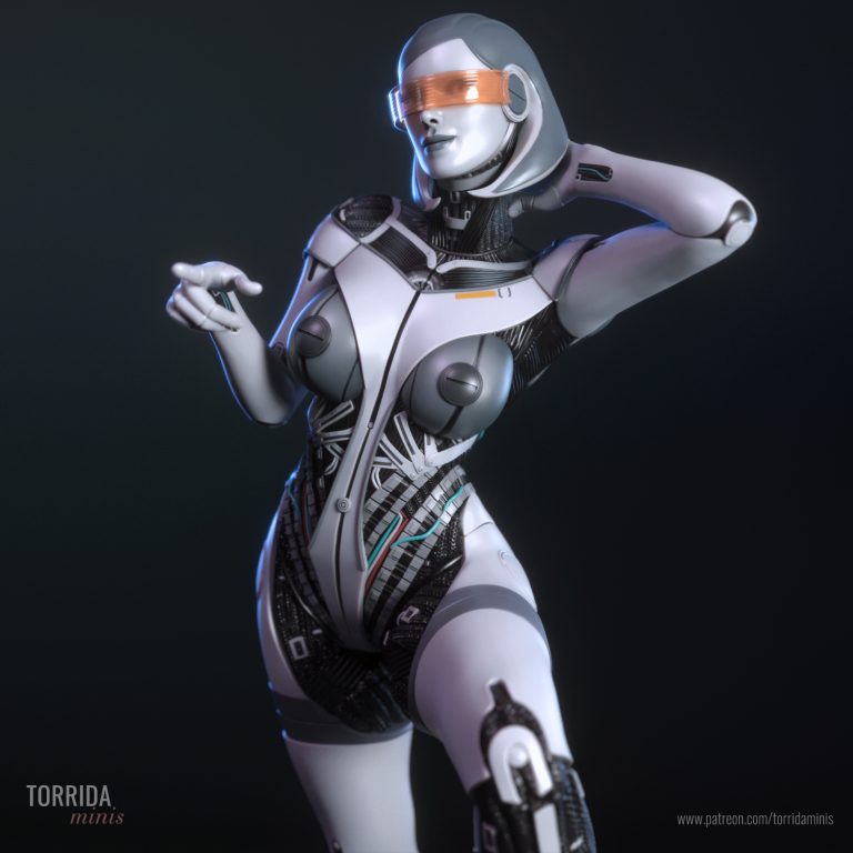 Chrome Muse — resin pin-up figure render