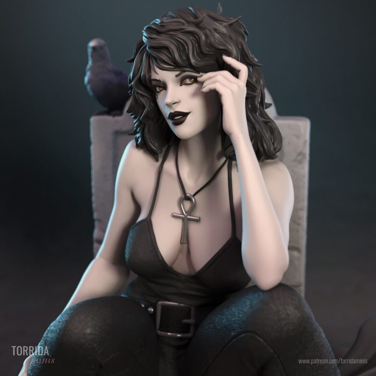 Lady Nocturne — resin pin-up figure render