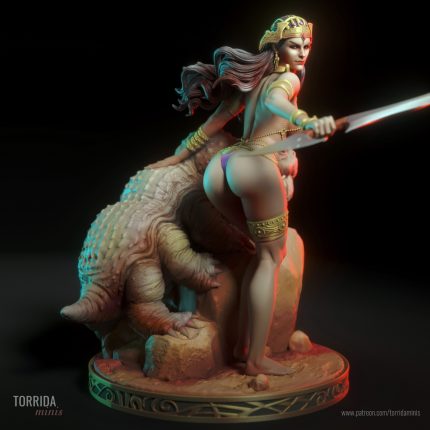 Martian Princess - hand-sculpted resin pin-up figure